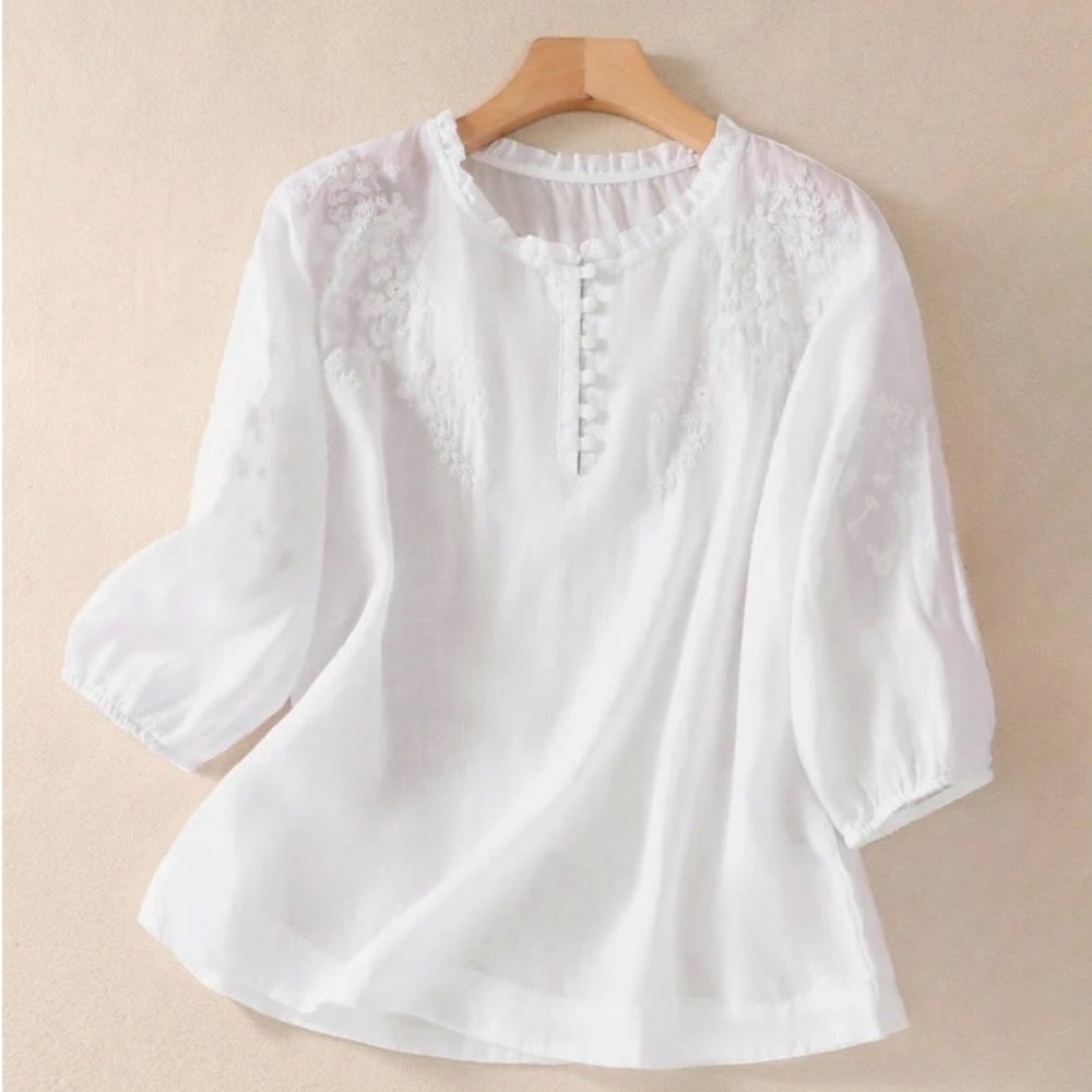 Elegant White Women's Blouse